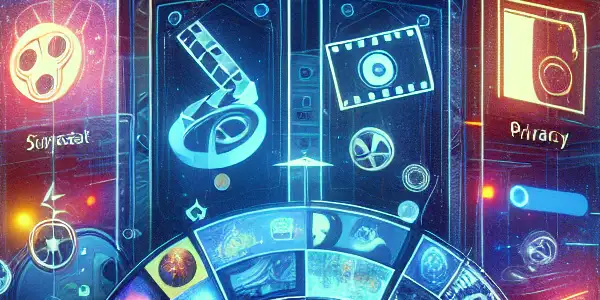 Futuristic browser interface featuring colorful adult bookmarks and elements of high-quality adult content in a vibrant digital world.